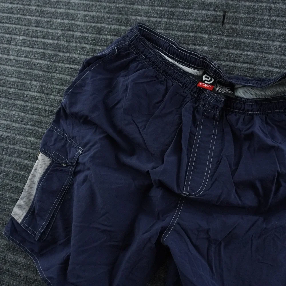 Vintage Y2K Ocean Pacific Swim Trunks Mens Large Navy Blue Cargo Board Shorts